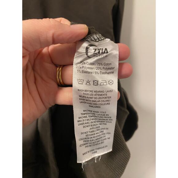 Zyia Active Vertical Zipper Crewneck sweatshirt in a brown/green color-Size XL - Picture 5 of 8